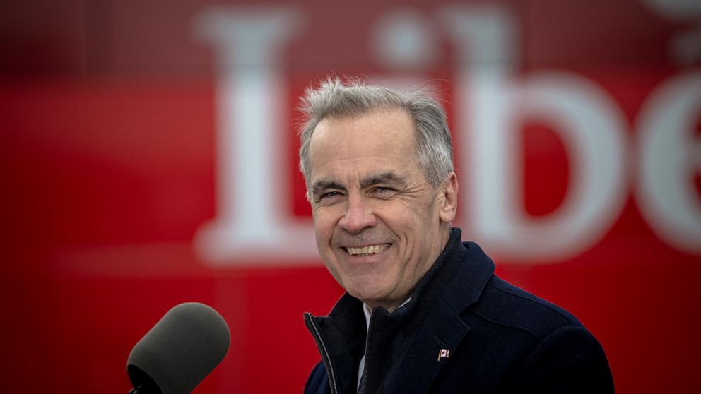 PHOTO: Canadian Prime Minister Mark Carney speaks at a press conference at the Port of Montreal in Montreal, Canada, March 28, 2025.
