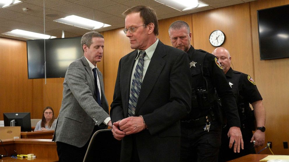 PHOTO: Mark Jensen, center, is led out of the courtroom after a guilty verdict in his trial at the Kenosha County Courthouse on Feb. 1, 2023, in Kenosha, Wis.