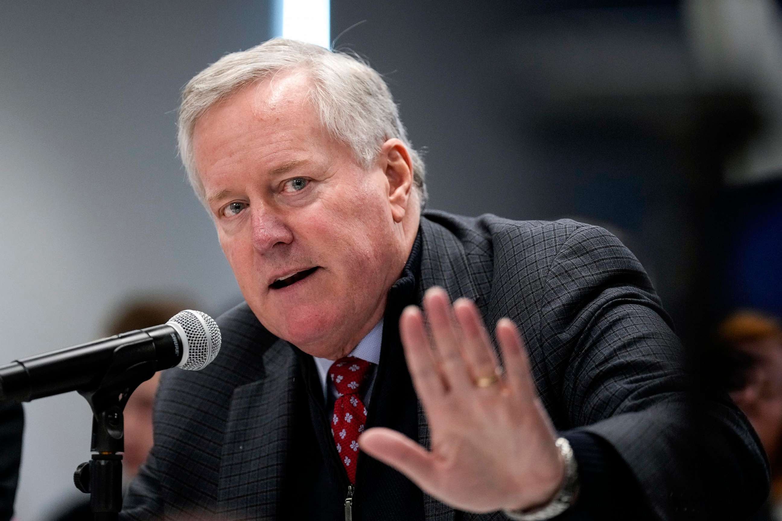 PHOTO: In this Nov. 14, 2022, file photo, former White House Chief of Staff during the Trump administration Mark Meadows speaks during a forum titled House Rules and Process Changes for the 118th Congress, at FreedomWorks headquarters in Washington, D.C.