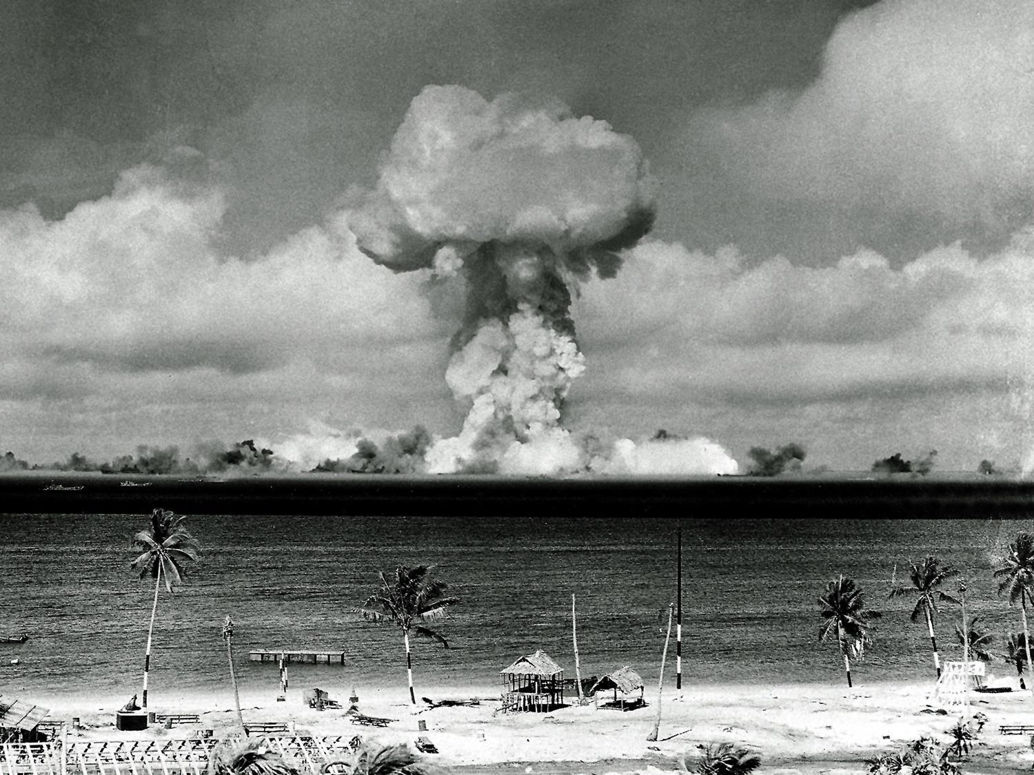 PHOTO: Mushroom cloud forms over Bikini Lagoon in the Marshall Islands.