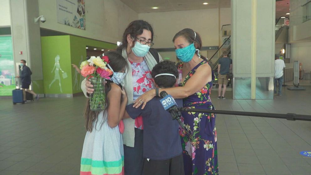 PHOTO: Mary Ann Dakkak reunited with her family in Sacramento, California.