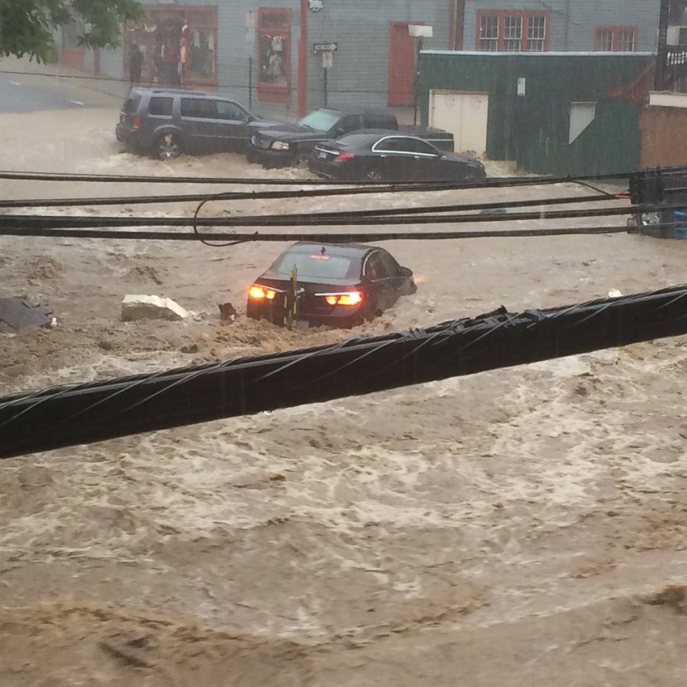 Flash Floods Turn Maryland Town S Main Street Into Raging Muddy