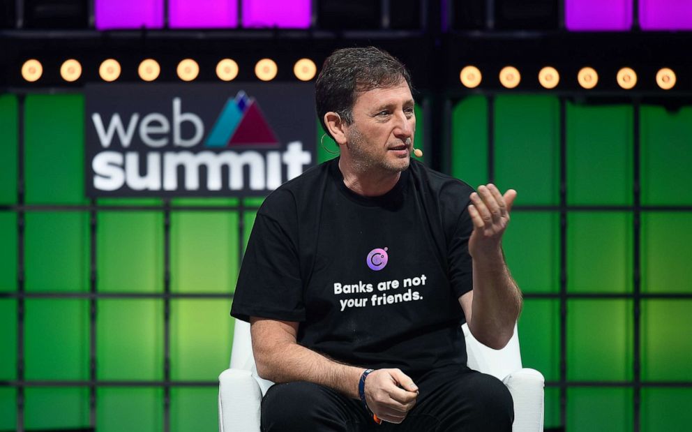 PHOTO: Alex Mashinsky, Founder and CEO at Celsius, speaks at the Web Summit 2021 in Lisbon, Portugal.