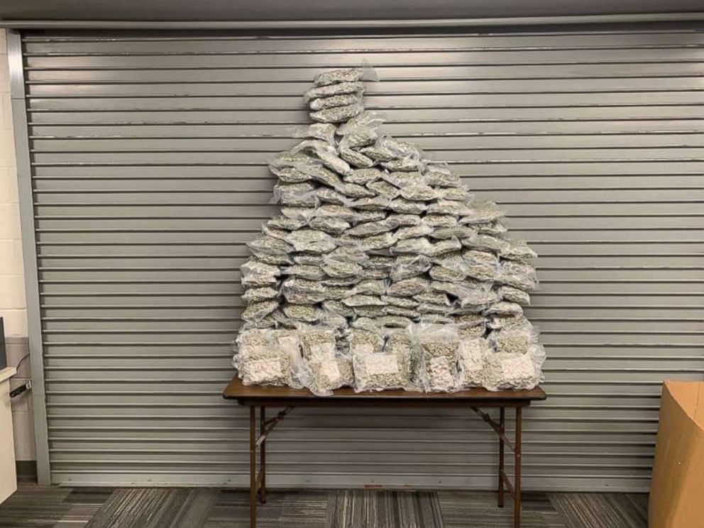 PHOTO: Metro Nashville Police found 159 pounds of marijuana in four suitcases at Nashville International Airport on Tuesday, Jan. 15, 2019. Two men were arrested on felony charges.