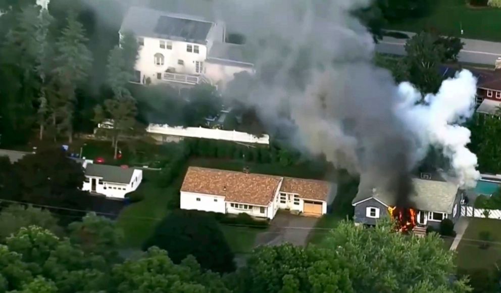 PHOTO: Flames rise from a house in Lawrence, Mass., Sept. 13, 2018. 