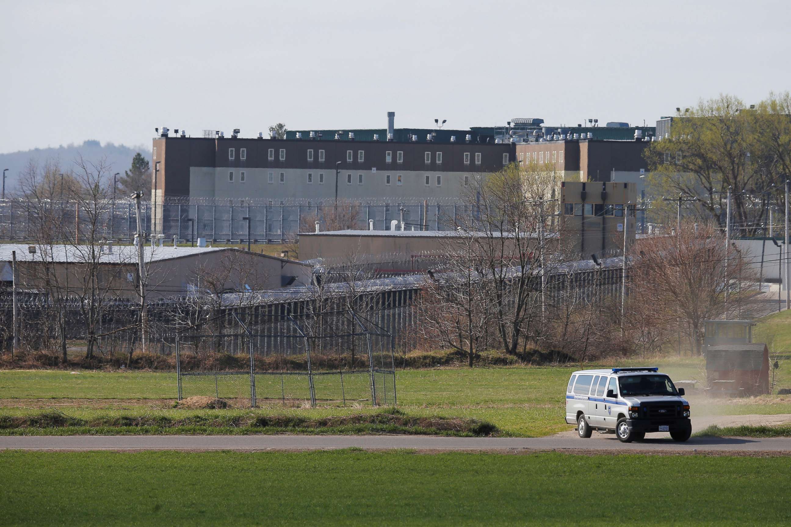 PHOTO: In this April 19, 2017, file photo, a prison van drives past the Souza Baranowski Correctional Center in Shirley, Mass.