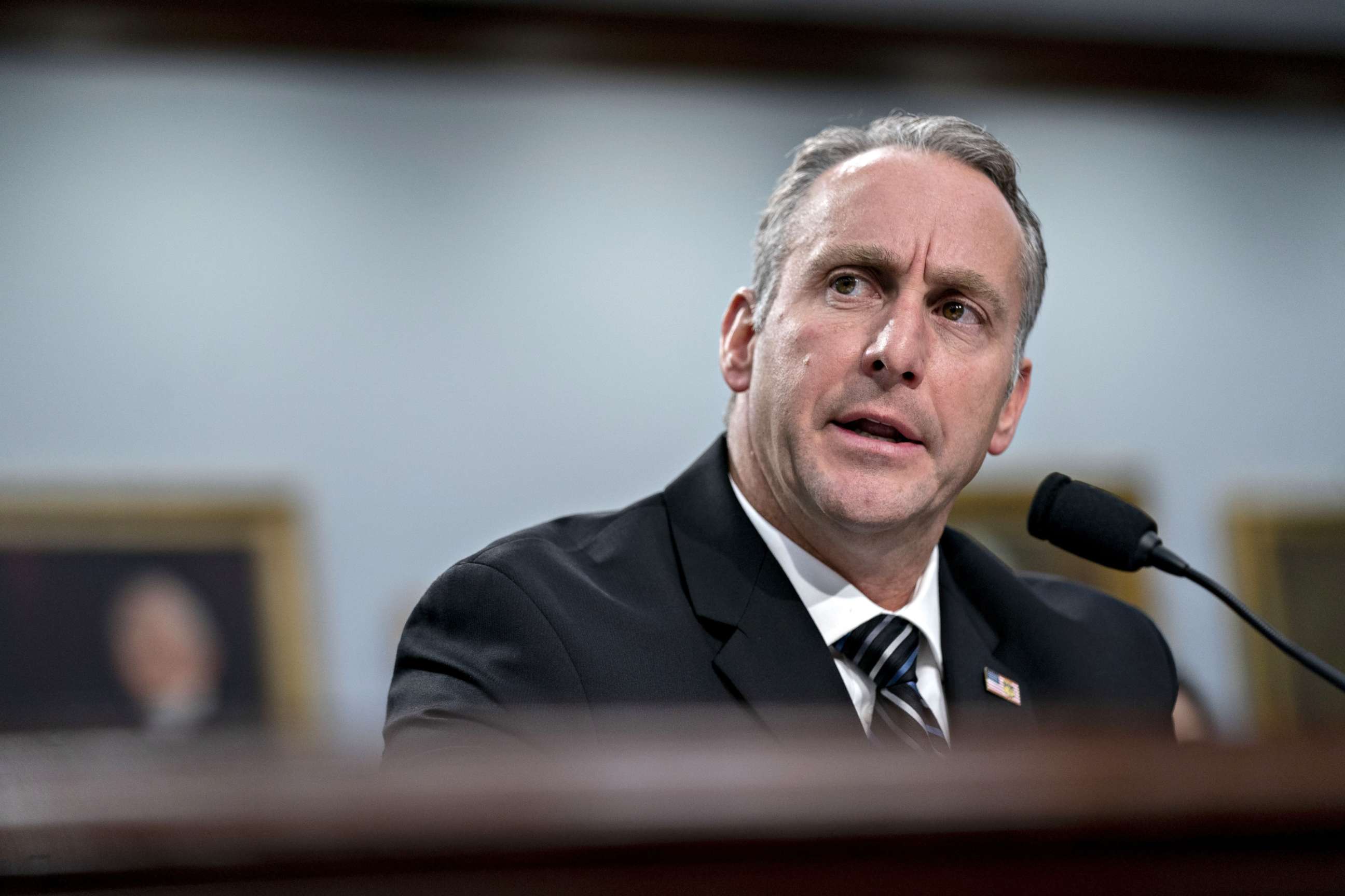 PHOTO: Matthew Albence, acting director of U.S. Immigration and Customs Enforcement (ICE), speaks during a House Appropriations Subcommittee on Homeland Security in Washington, D.C., July 25, 2019.