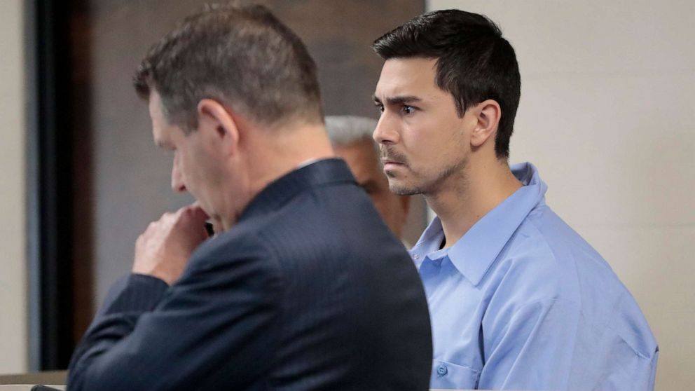 PHOTO: Matthew Nilo is arraigned on rape charges stemming from assaults in Charlestown, in 2007 and 2008 in Suffolk Superior Court in Boston, June 5, 2023. His attorney, Joseph Cataldo is at left.