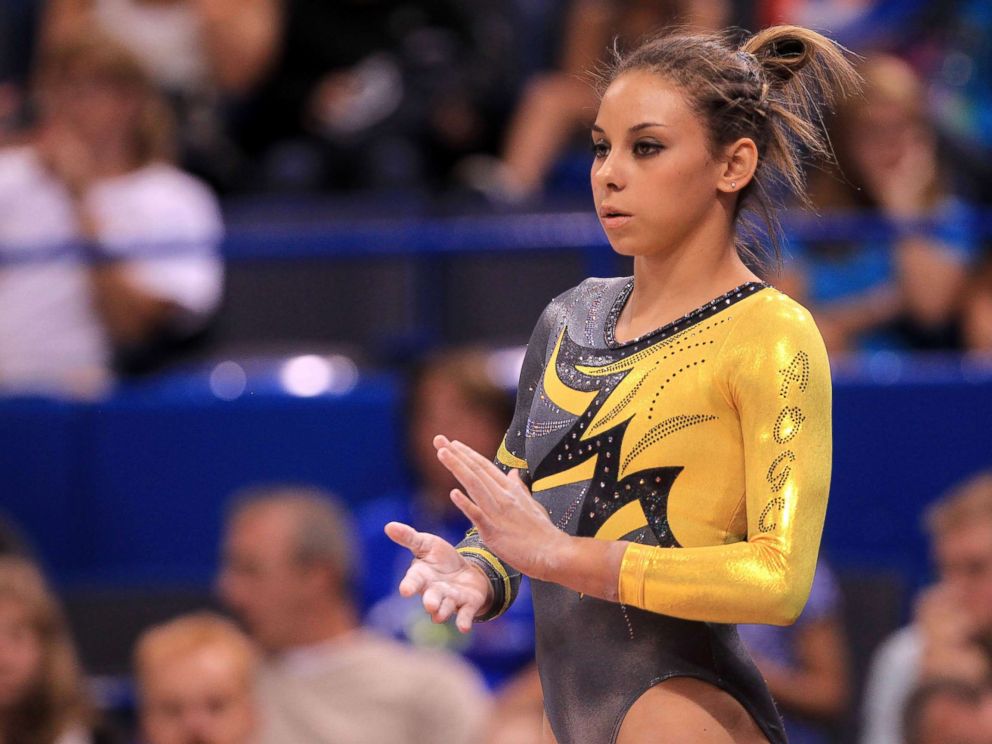 PHOTO: Mattie Larson chalks her hands before the start of the Senior Womens All-Around competition on day four of the 2010 Visa Gymnastics Championships at the XL Arena, Aug. 14, 2010, in Hartford, Conn.