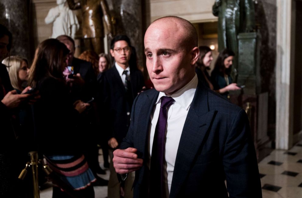 PHOTO: Rep. Max Rose walks through Statuary Hall before the start of President Donald Trumps State of the Union address, Feb. 4, 2020. 