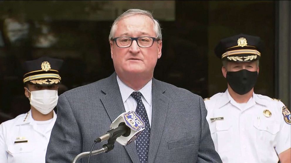 PHOTO: Philadelphia Mayor Jim Kenney speaks during a press conference on June 25, 2020, about an incident during the George Floyd protests on June 1,  in which police fired tear gas.