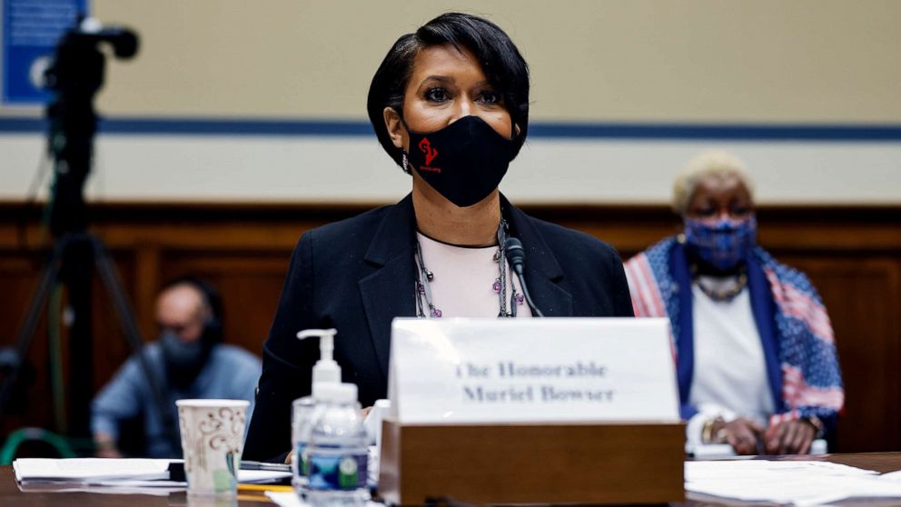 PHOTO: Washington, D.C., Mayor Muriel Bowser testifies before a House Oversight and Reform Committee hearing on the District of Columbia statehood bill, March 22, 2021, on Capitol Hill in Washington, D.C.