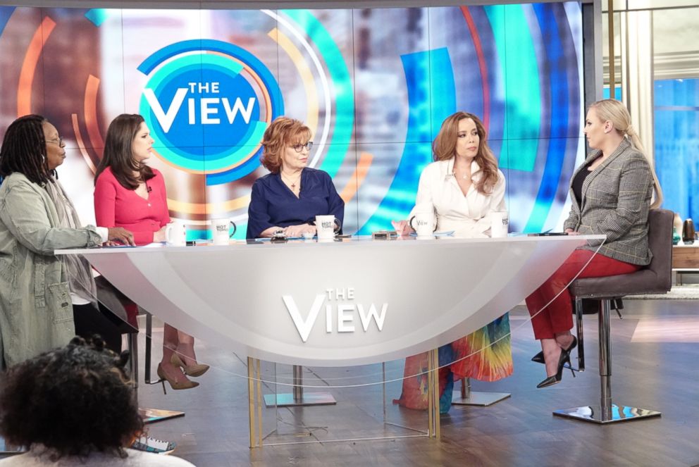 PHOTO: Whoopi Goldberg, Abby Huntsman, Joy Behar, Sunny Hostin, and Meghan McCain defend McCain's late father Sen. John McCain again on "The View" on March 20, 2019.