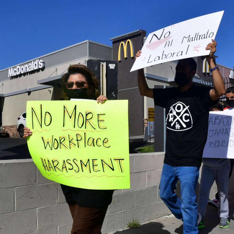 Restaurant workers protest poor working conditions and low wages at  McDonald's, Chipotle, and more amid coronavirus pandemic - ABC News