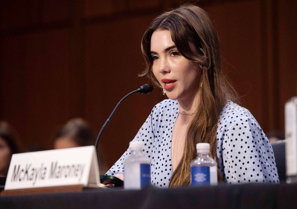 PHOTO: U.S. Olympic gymnast McKayla Maroney testifies during a Senate Judiciary hearing on Capitol Hill, Sept. 15, 2021, in Washington, D.C.