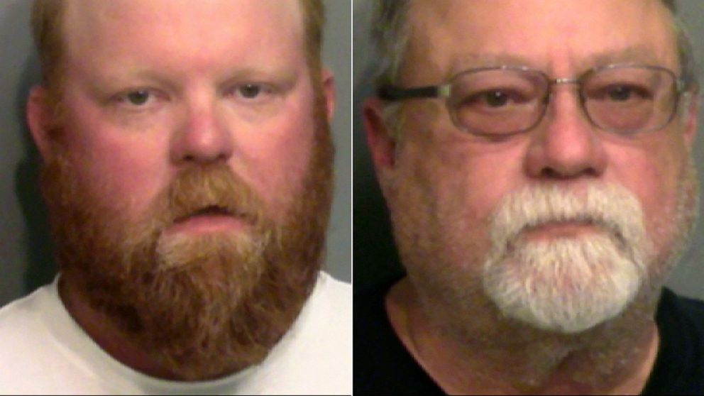 PHOTO: Travis McMichael and his father, Gregory McMichael, right, in a photos released on May 7, 2020, after their arrest in Georgia. The father and son have been charged with murder in the shooting death of Ahmaud Arbery.