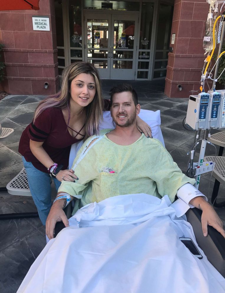 PHOTO: Jason McMillan, who was shot at an Oct. 1 music festival in Las Vegas, was paralyzed from the waist down. He and girlfriend Ella Gaete left the hospital to start their new life Dec. 13.