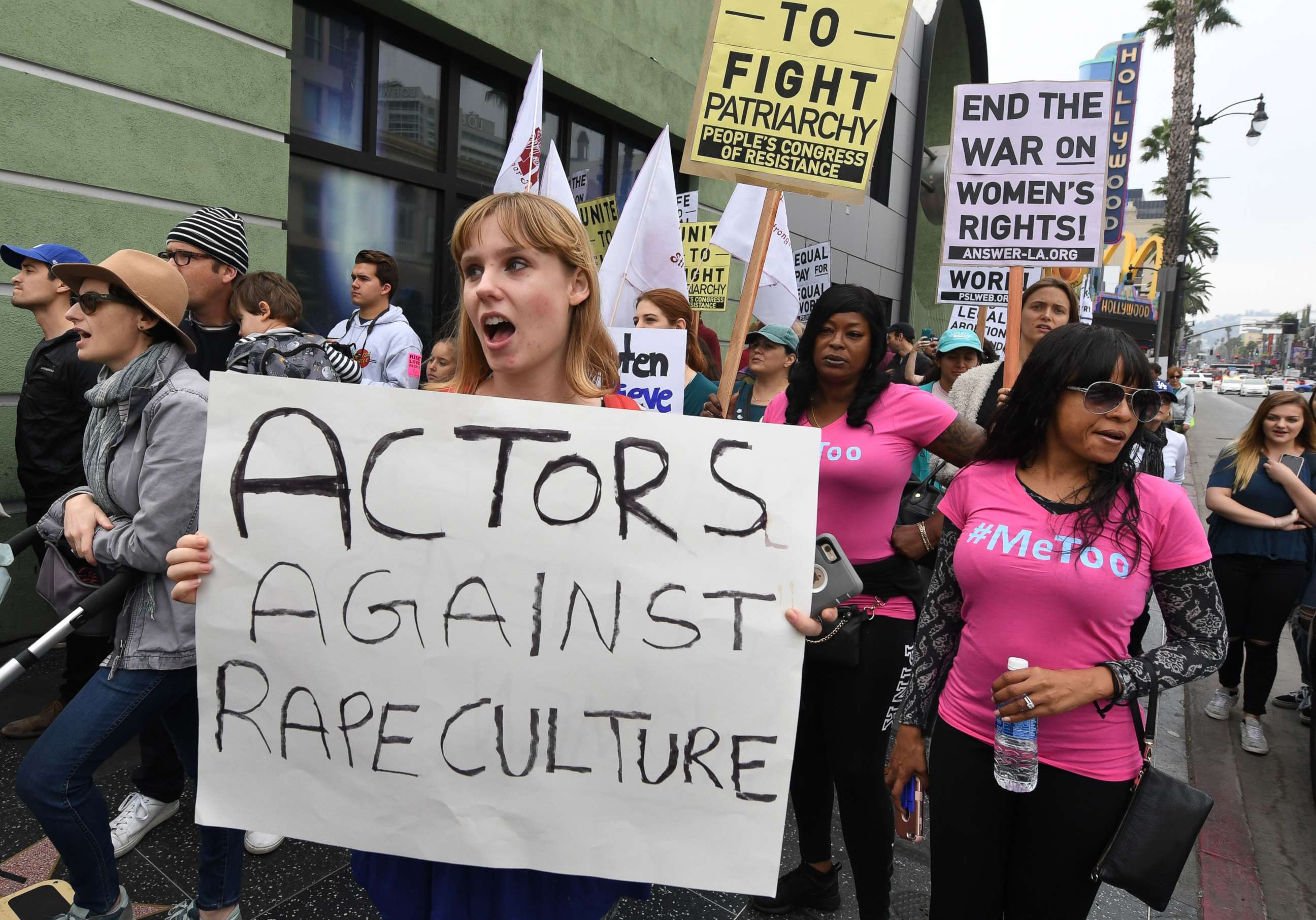 PHOTO: Victims of sexual harassment, sexual assault, sexual abuse and their supporters protest during a Me Too march in Hollywood, Calif. on Nov. 12, 2017.