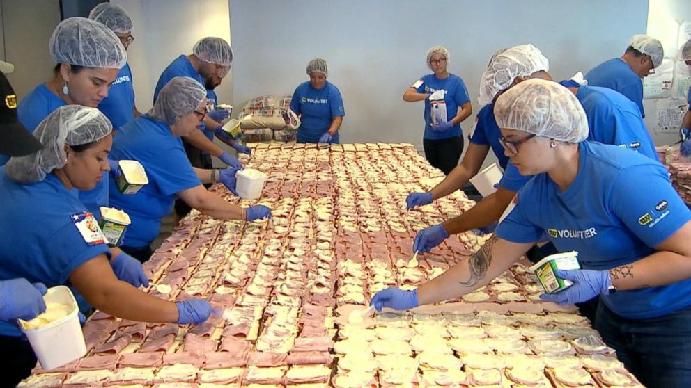 PHOTO: World Central Kitchen volunteers make meals for people affected by Hurricane Maria in Puerto Rico.