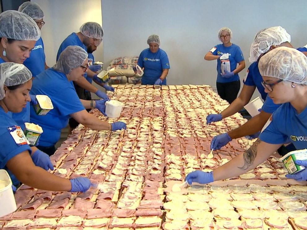 PHOTO: World Central Kitchen volunteers make meals for people affected by Hurricane Maria in Puerto Rico.