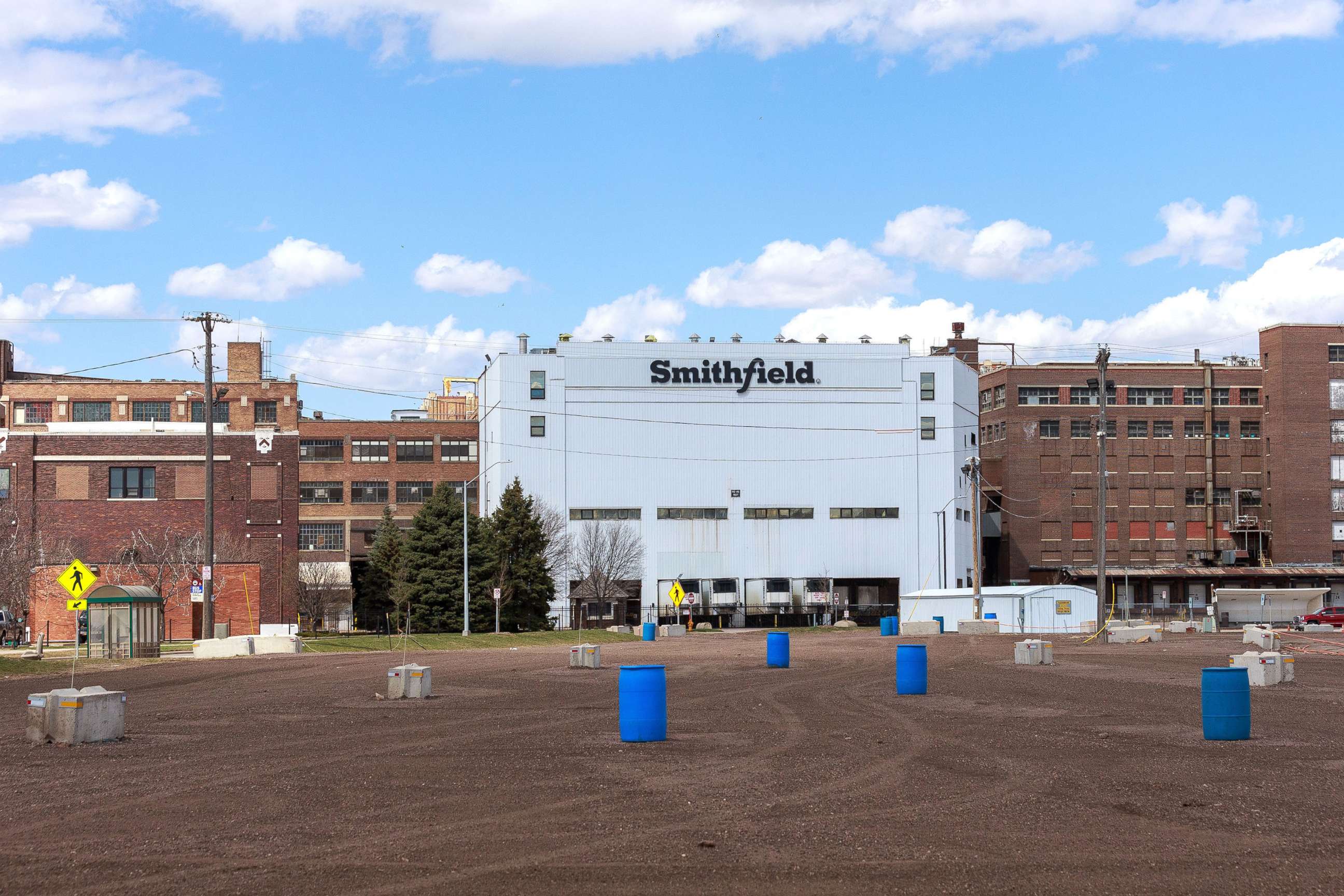 PHOTO: The Smithfield Foods pork processing plant in South Dakota, one of the country's largest known coronavirus clusters, April 20, 2020, in Sioux Falls, S.D.