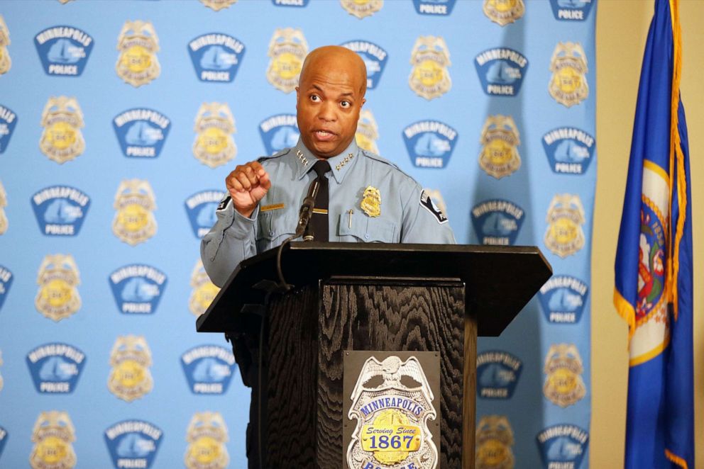 PHOTO: Minneapolis Police Chief Medaria Arradondo addresses the media, Wednesday, June 10, 2020, in Minneapolis.