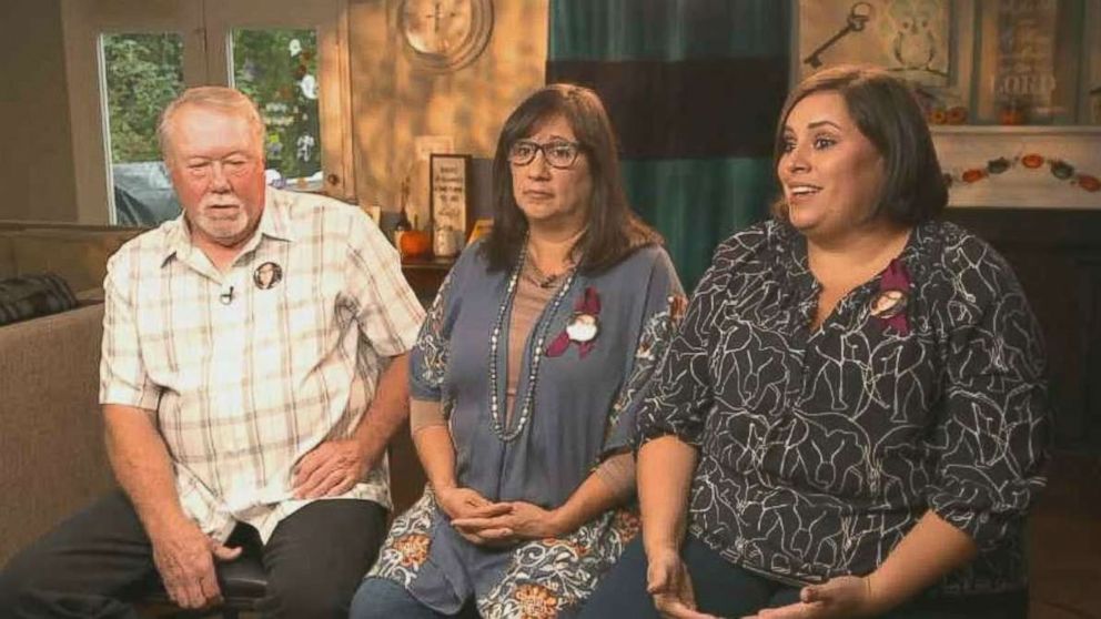 PHOTO: Laurie Hugelmaier, the mother of Lauren Phelps; Dale Hugelmaier, her father; and Beth Agner, her sister, discuss Phelps' murder by husband Matthew Phelps after he pleaded guilty Friday, Oct. 5, 2018.