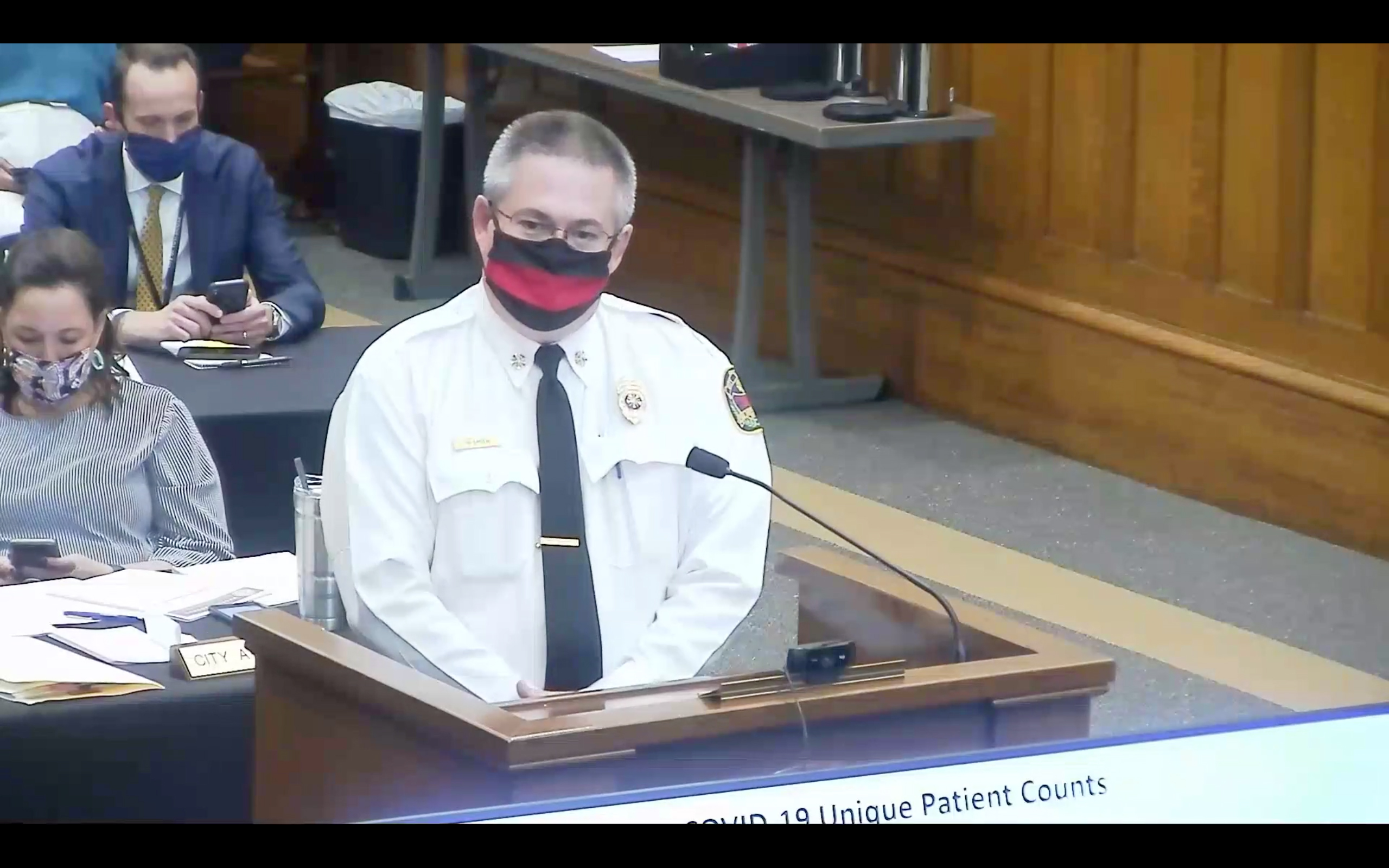 PHOTO: Tuscaloosa Fire Chief Randy Smith speaks to the Tuscaloosa city council on June 30, 2020.