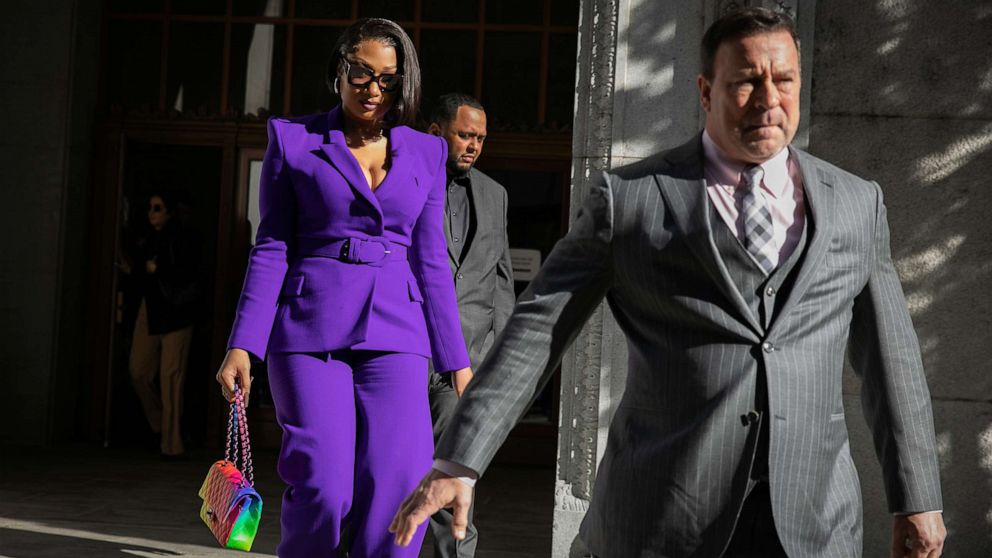 Photo: Megan Thee Stallion, whose legal name is Megan Pete, travels from the Office of Justice to testify in the trial of rapper Tory Lanez for allegedly shooting her dead on Dec. 12.  13, 2022, Los Angeles.