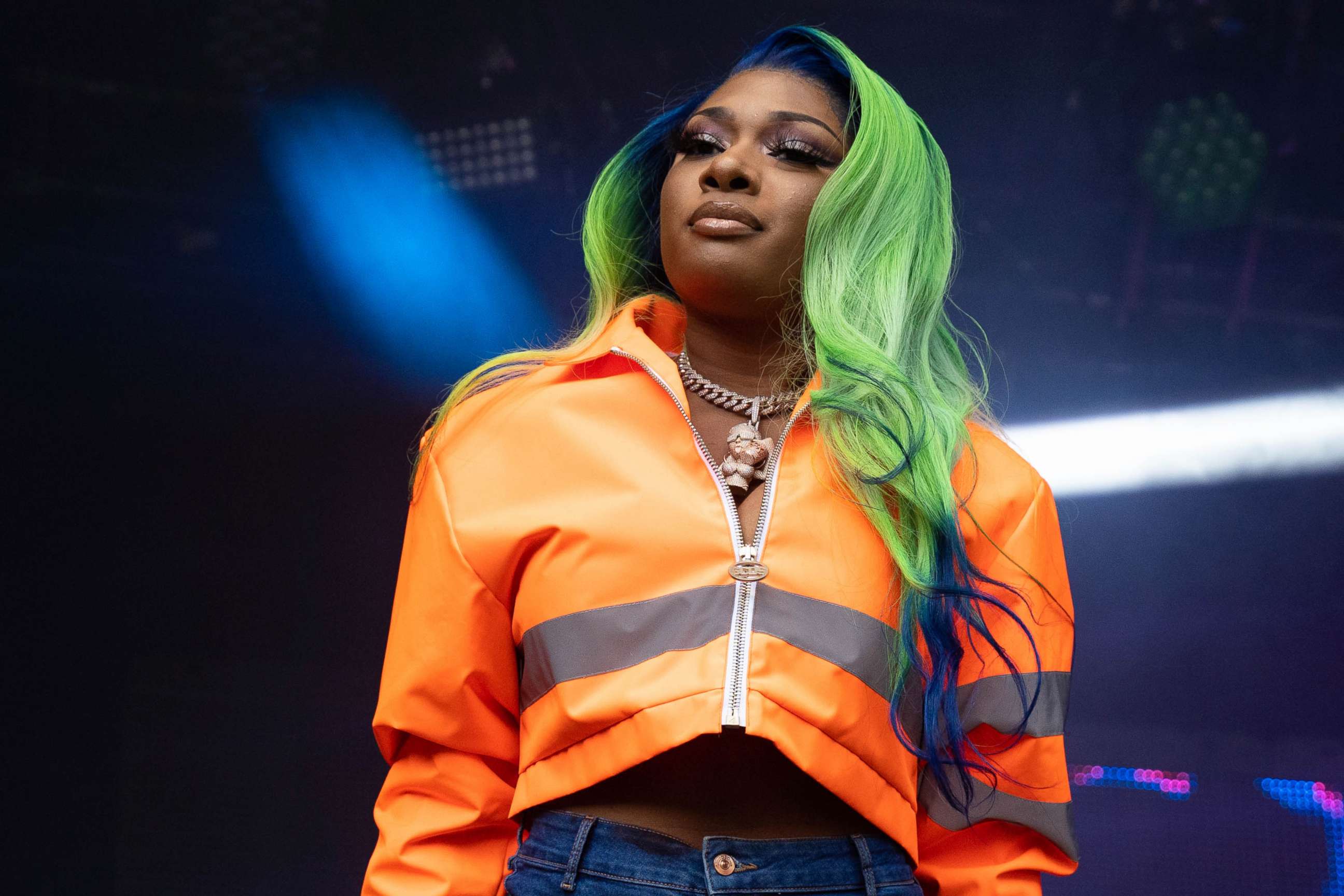 PHOTO: FILE - Megan Thee Stallion performs on stage, July 07, 2019 in London, England.