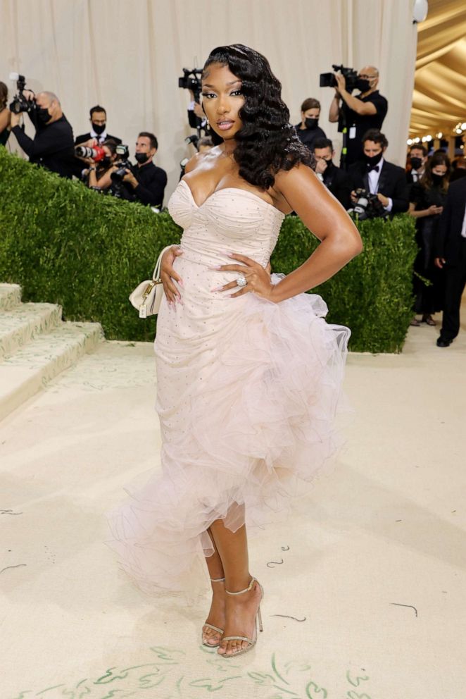 PHOTO: Megan Thee Stallion attends The 2021 Met Gala Celebrating In America: A Lexicon Of Fashion at Metropolitan Museum of Art on Sept. 13, 2021, in New York.