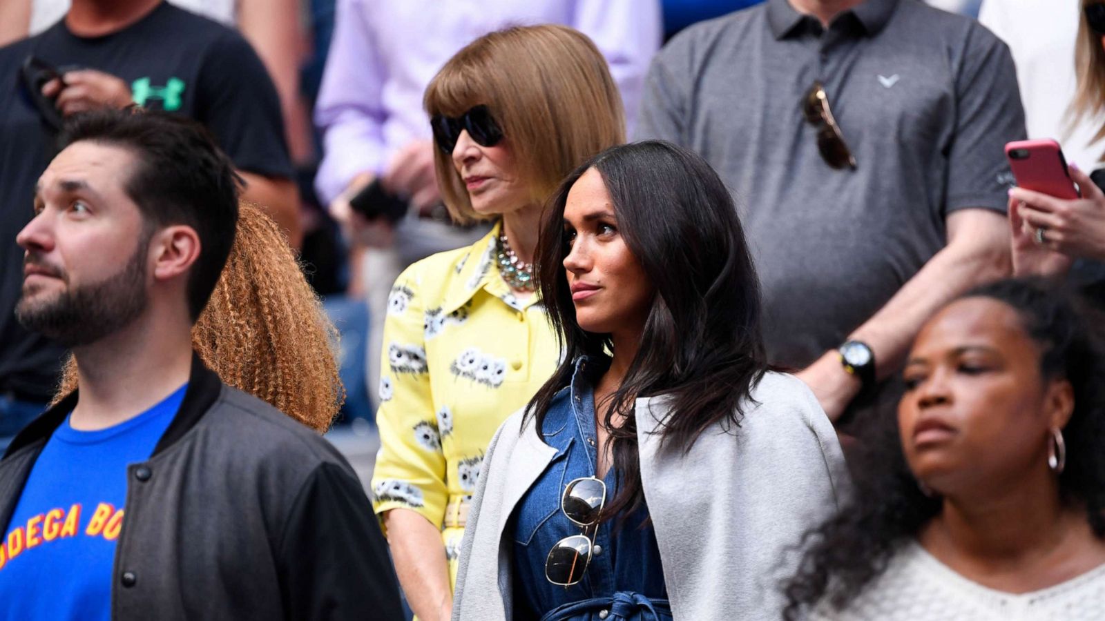 PHOTO: Meghan Markle arrives to watch the women's singles final match between Serena Williams of the United States and Bianca Andreescu of Canada on day thirteen of the 2019 U.S. Open tennis tournament at USTA Billie Jean King National Tennis Center.