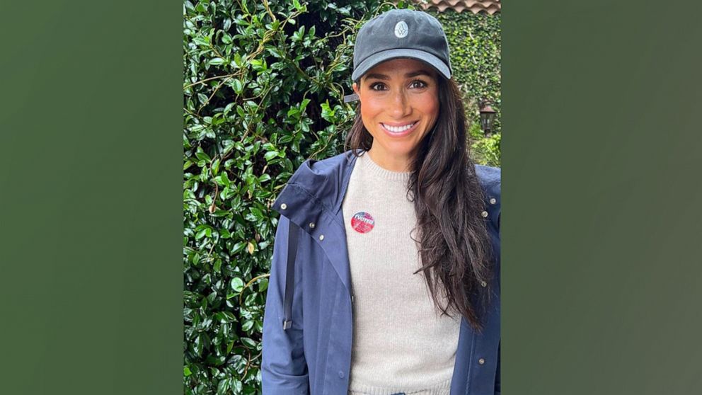 PHOTO: In this image posted to the Archewell_Sussex_ Instragram account, Meghan Markle wears a sticker showing that she voted.