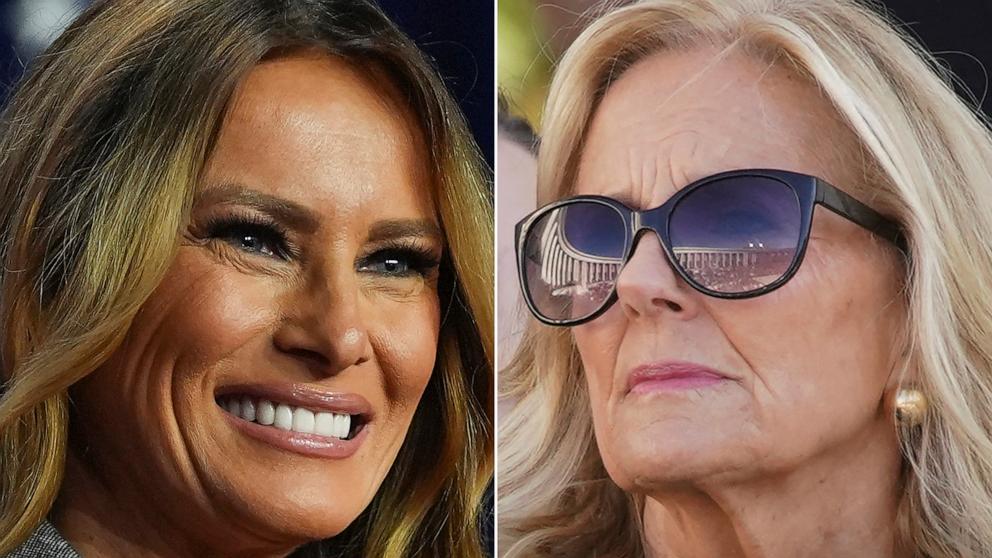 PHOTO: Former first lady Melania Trump and first lady, Jill Biden.