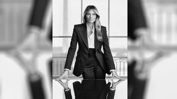 melania black and white dress First Lady Melania Trump is wearing a black Valentino wool dress with white  embroidered sleeves, and black Christian Louboutin stilettos today   #FashionoftheFirstLady