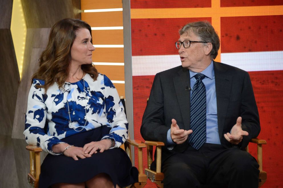 PHOTO: Bill and Melinda Gates talk with Robin Roberts about the goals of their Foundation, which works to help people improve their health, lift themselves out of poverty and get the best possible education, Feb. 26, 2016. 