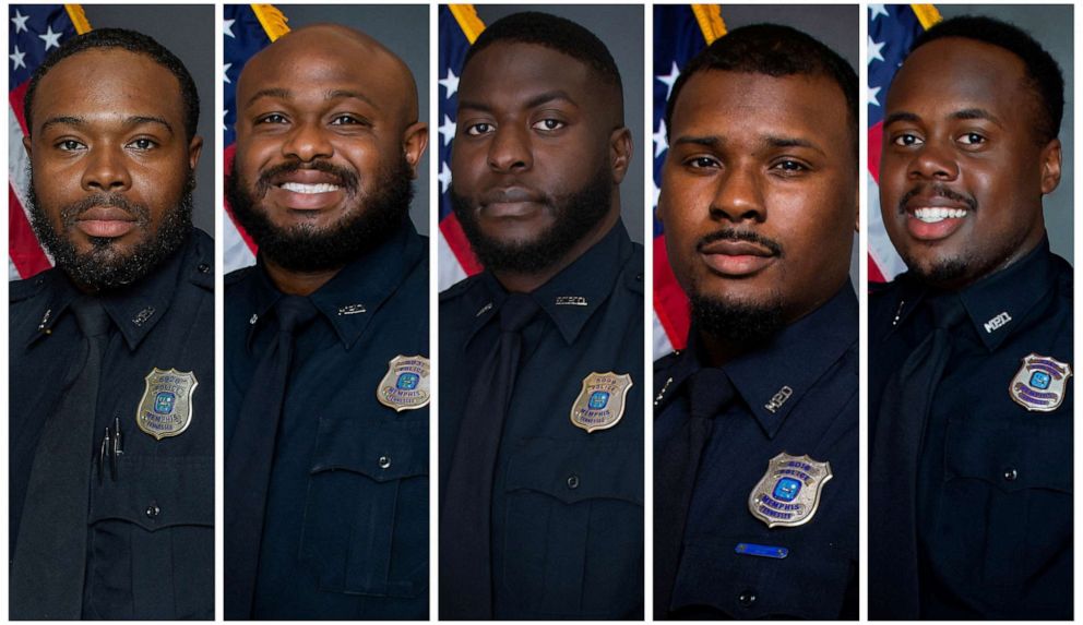 PHOTO: Officers who were terminated after their involvement in a traffic stop that ended with the death of Tyre Nichols, in a combination of undated photographs in Memphis, Tenn.