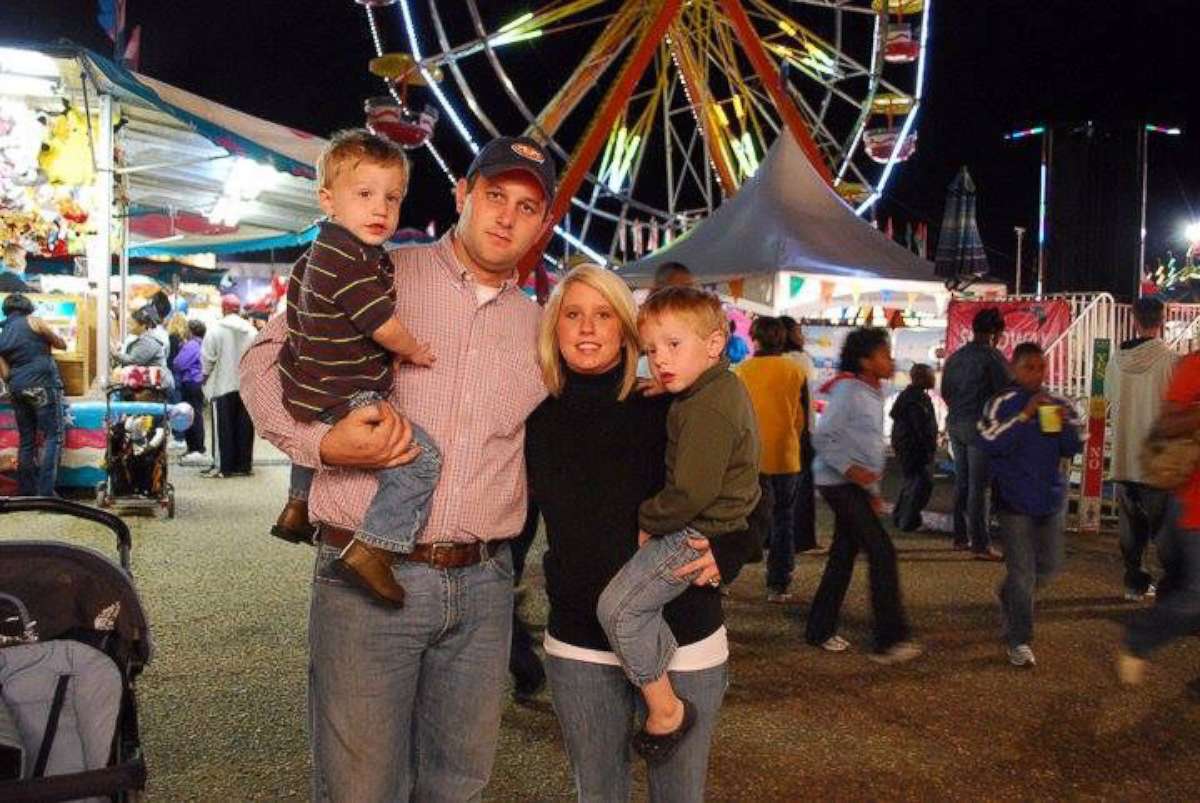 PHOTO: Meribeth Blackwell is photographed here with her husband and two children in this family photo.