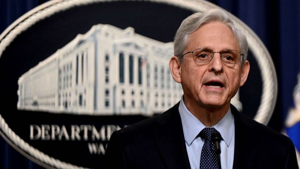 PHOTO: US Attorney General Merrick Garland names an independent special counsel to probe President Joe Biden's alleged mishandling of classified documents at the US Justice Department in Washington, DC, Jan. 12, 2023.