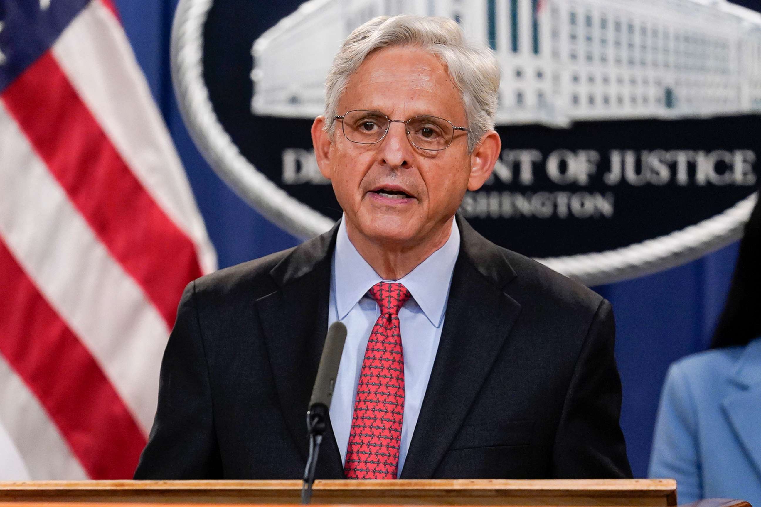 PHOTO: Attorney General Merrick Garland announces a lawsuit to block the enforcement of new Texas law that bans most abortions at the Justice Department in Washington, D.C., Sept. 9, 2021.