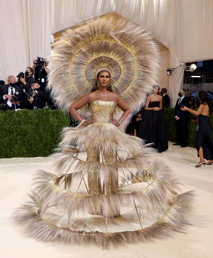 PHOTO: Iman attends The 2021 Met Gala Celebrating In America: A Lexicon Of Fashion at Metropolitan Museum of Art on Sept. 13, 2021, in New York.
