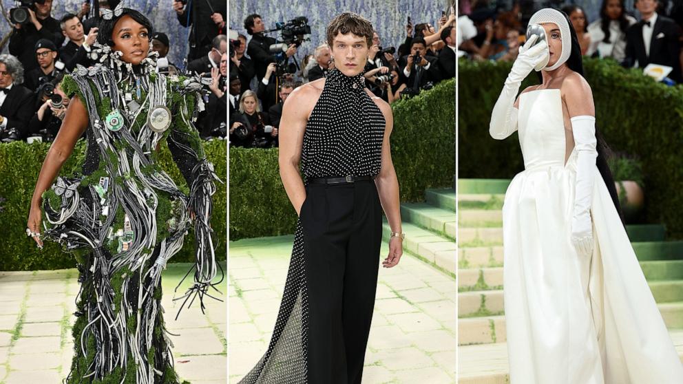 PHOTO: Janelle Monae, Connor Storrie and Katy Perry attend the 2026 Met Gala celebrating 'Costume Art' at the Metropolitan Museum of Art, May 4, 2026 in New York City.
