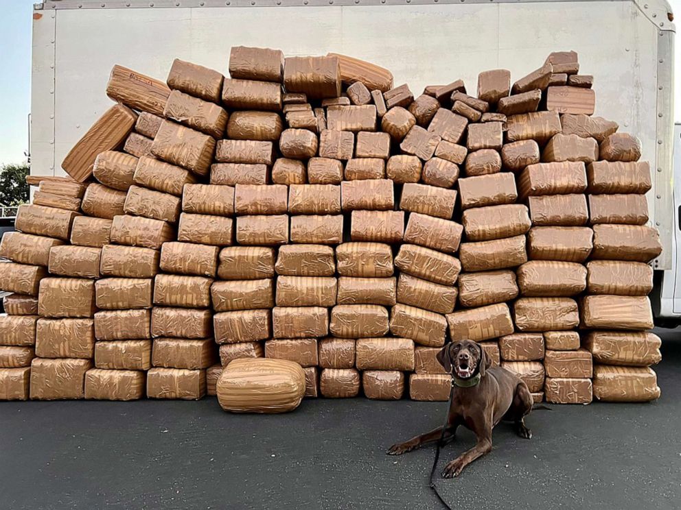 PHOTO: Over 5000 pounds of meth was found in two trucks entering the United States from Mexico in National City, Calif., July 7, 2022.
