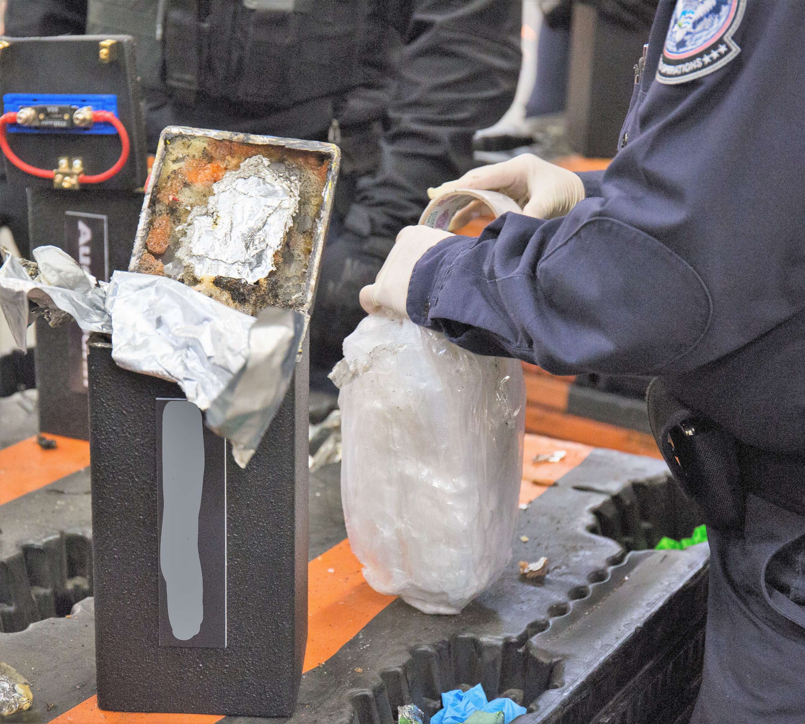 PHOTO: Customs and Border Protection agents discovered methamphetamine hidden in speakers at the Long Beach seaport in mid-January.