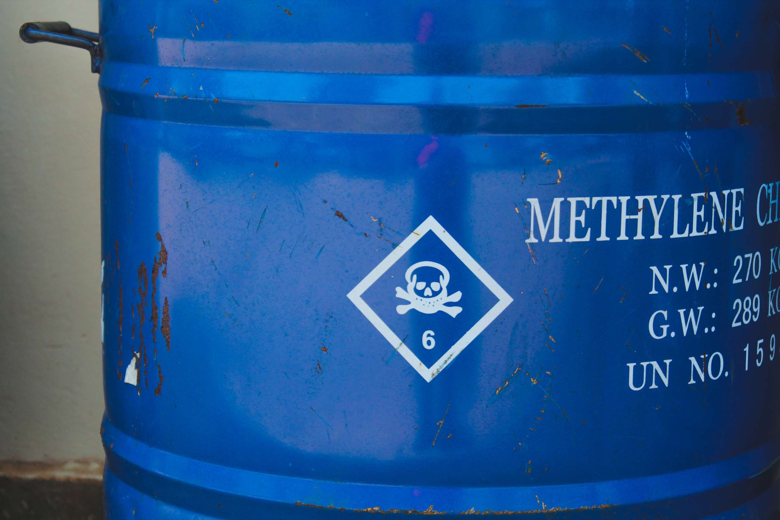 PHOTO: A blue barrel of methylene chloride is pictured in an undated stock photo.