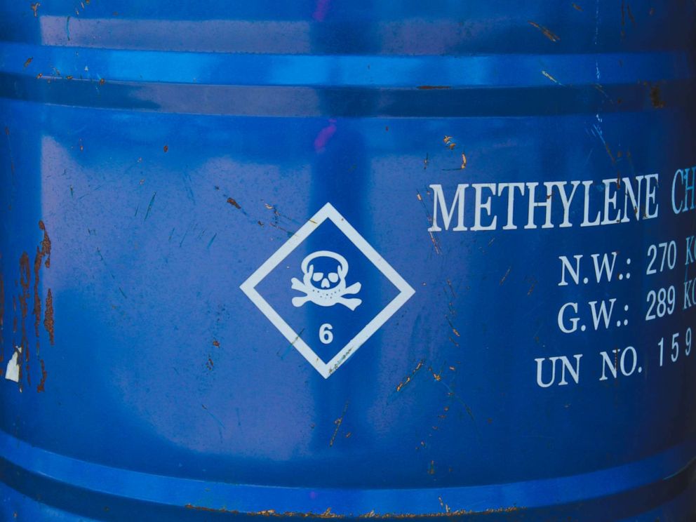 PHOTO: A blue barrel of methylene chloride is pictured in an undated stock photo.