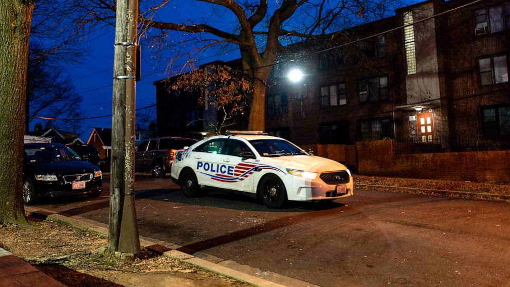 PHOTO: A Metropolitan Police Department car patrols a neighborhood in Washington, D.C. on December 19, 2022.