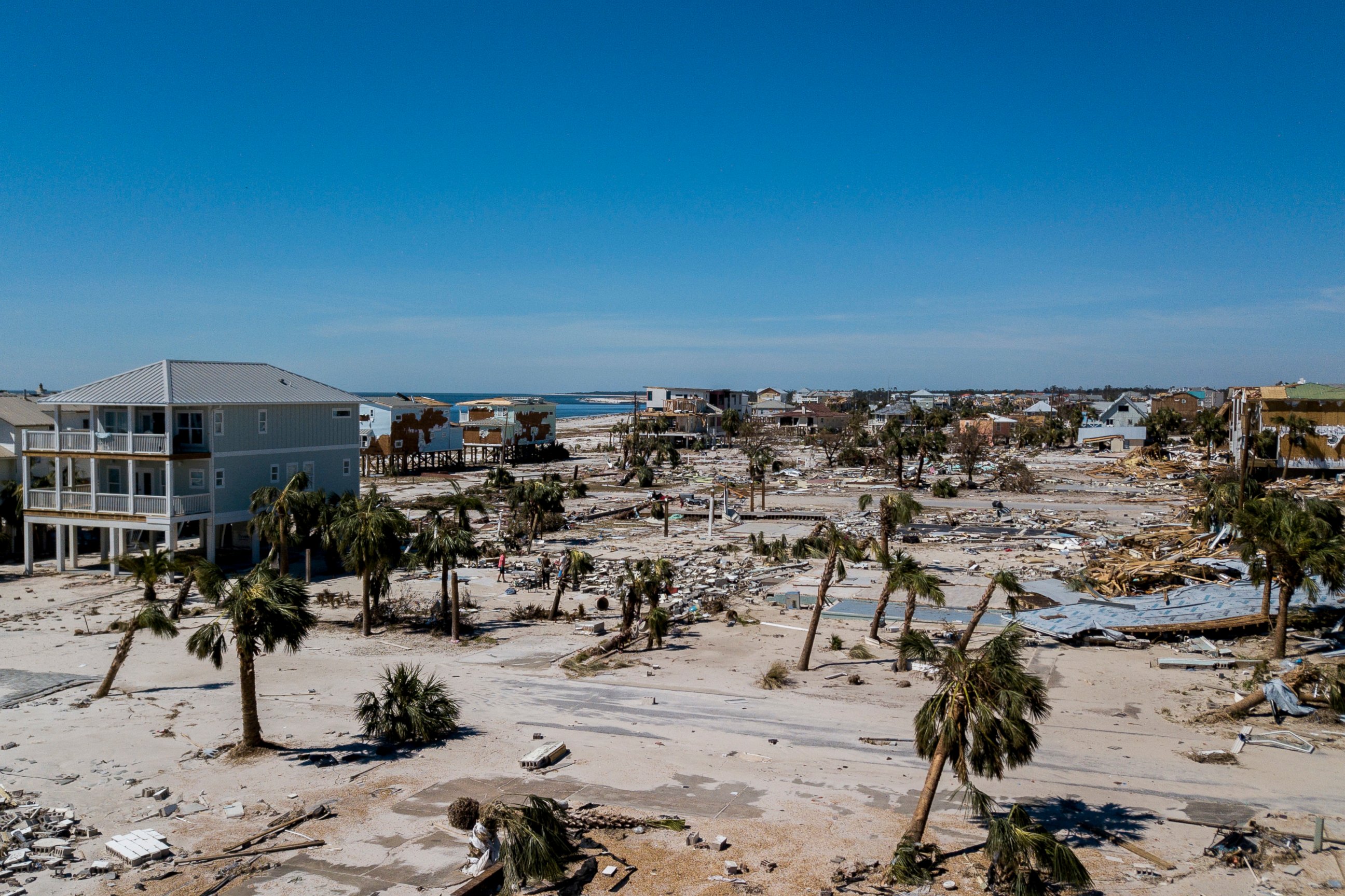 PHOTO: This aerial photo shows debris and destruction in Mexico Beach, Fla., Friday, Oct. 12, 2018, after Hurricane Michael went through the area on Wednesday.