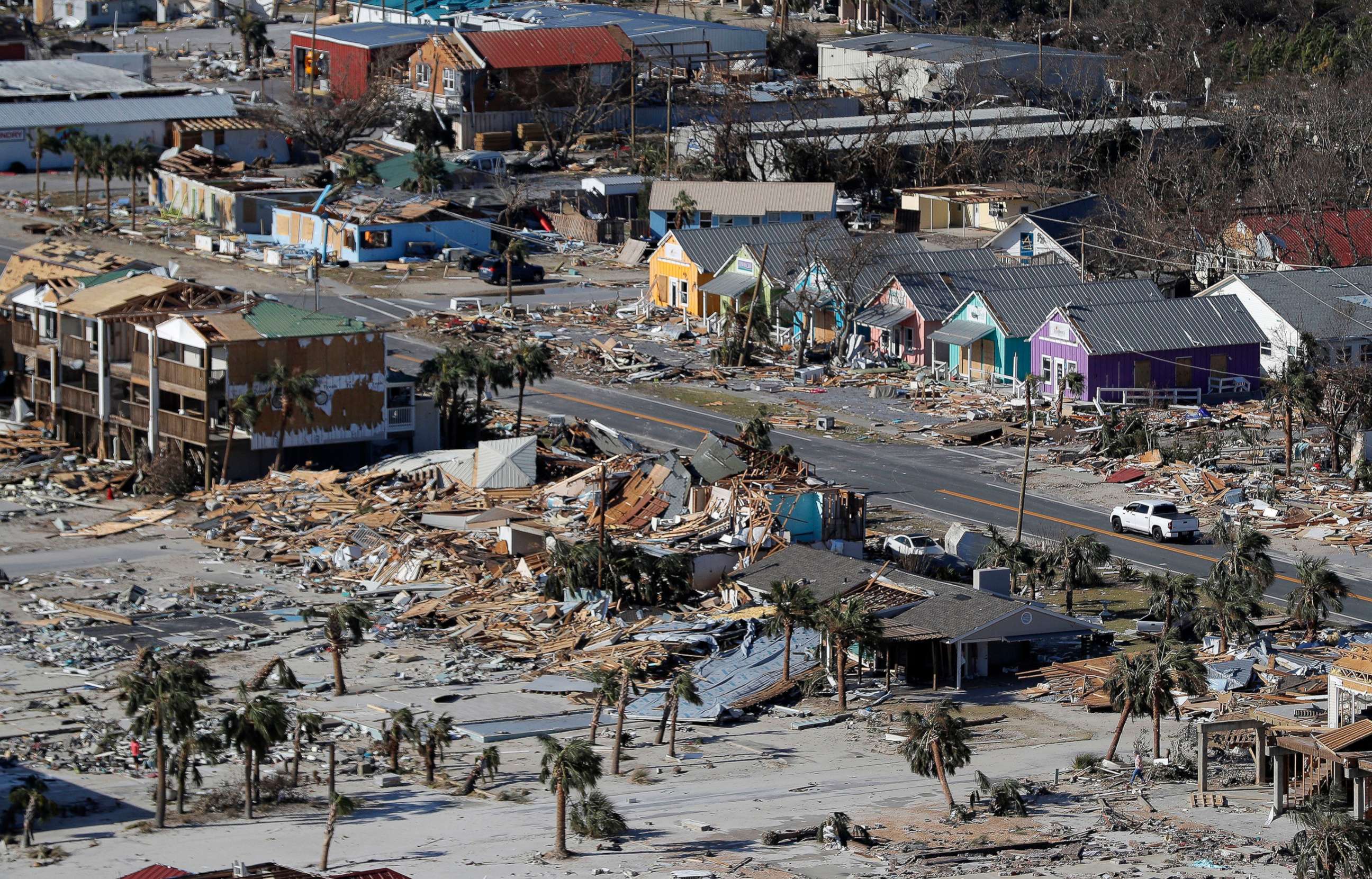 PHOTO: In this Oct. 12, 2018, file photo, debris from homes destroyed by Hurricane Michael litters the ground in Mexico Beach, Fla.