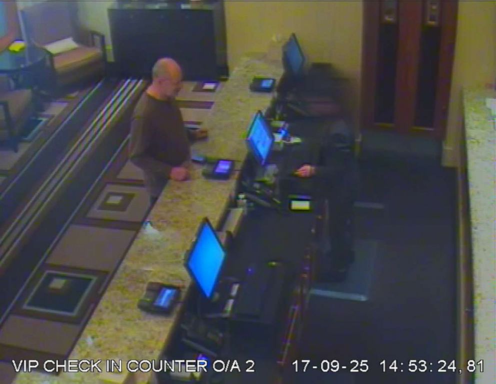 PHOTO: Newly released video shows Stephen Paddock, who shot and killed 58 people in October 2017, at the check-in counter at the MGM Resorts.